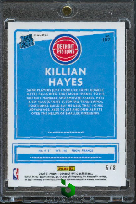 2020-21 Donruss Optic #157 Killian Hayes Choice Black Gold RC