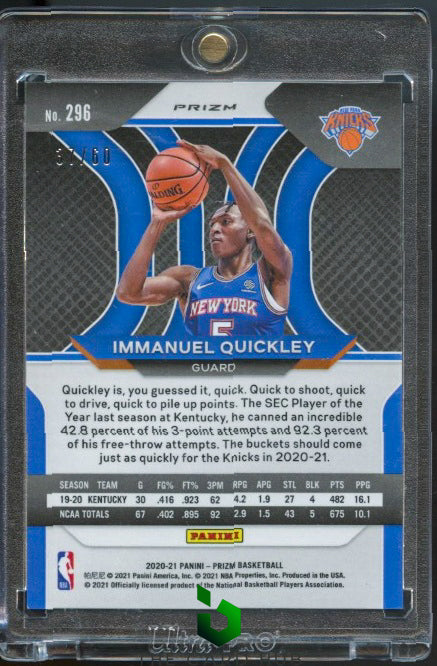 2020-21 Panini Prizm #296 Immanuel Quickley Orange Wave Prizms #/60 RC