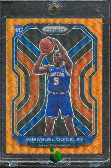 2020-21 Panini Prizm #296 Immanuel Quickley Orange Wave Prizms #/60 RC