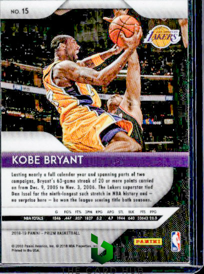 2018-19 Panini Prizm #15 Kobe Bryant