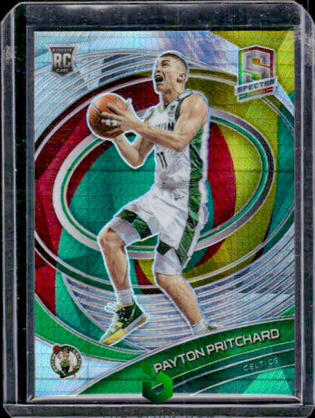 2020-21 Panini Spectra #112 Payton Pritchard Asia Red Yellow Green #/75 RC