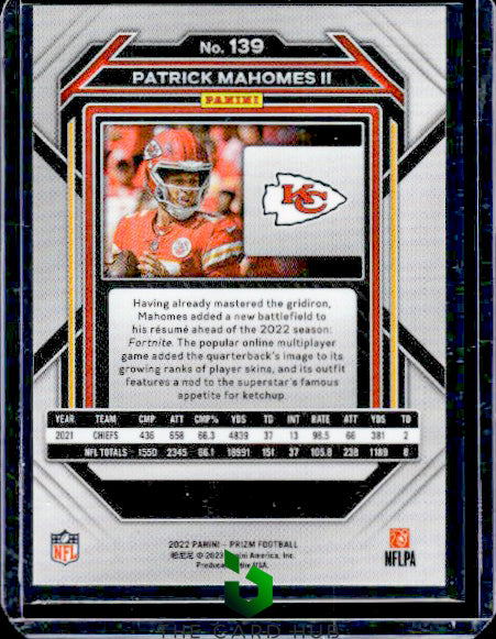 2022 Panini Prizm #139 Patrick Mahomes II