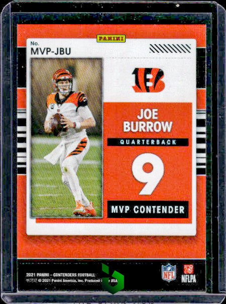 2021 Panini Contenders #MVP-JBU Joe Burrow MVP Contenders