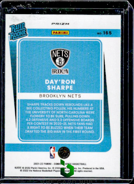 2021-22 Donruss Optic #165 Day'Ron Sharpe Choice Prizm RC