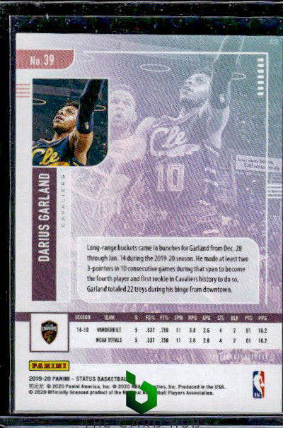 2019-20 Panini Status #39 Darius Garland White Diamond #/125 RC