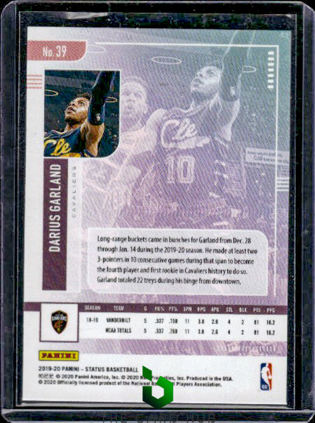 2019-20 Panini Status #39 Darius Garland Red RC