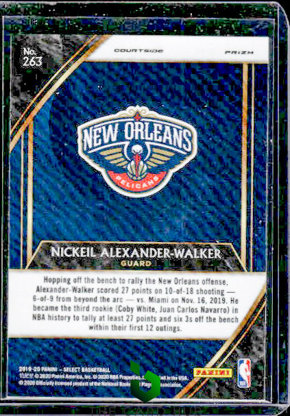 2019-20 Panini Select #263 Nickeil Alexander-Walker Red Wave Prizms RC