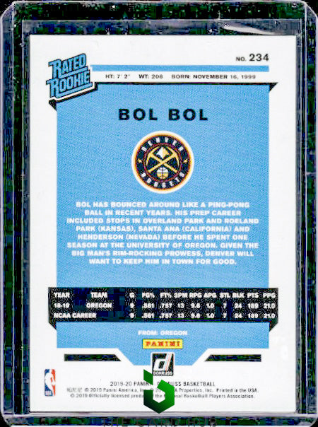 2019-20 Donruss #234 Bol Bol Infinite RC