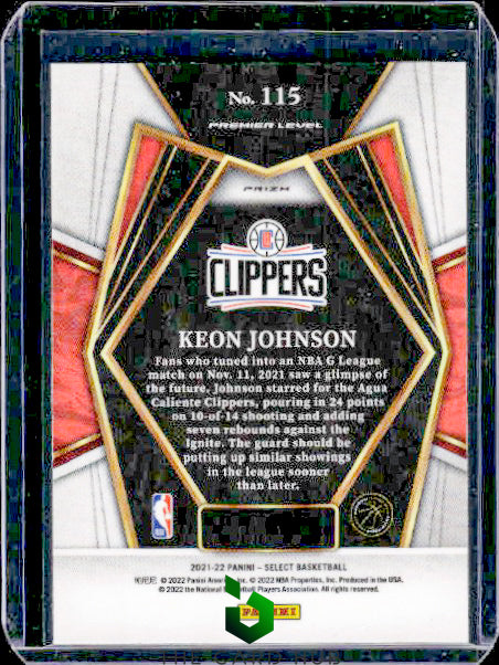 2021-22 Panini Select #115 Keon Johnson Cosmic Prizms RC