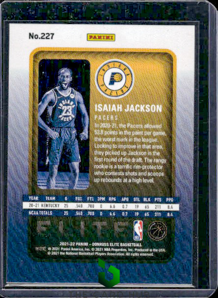 2021-22 Donruss Elite #227 Isaiah Jackson #/999 RC