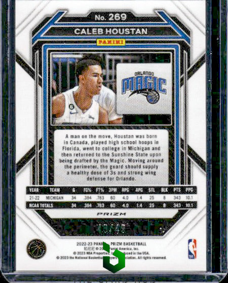 2022-23 Panini Prizm #269 Caleb Houstan Prizms Choice Blue #/49 RC