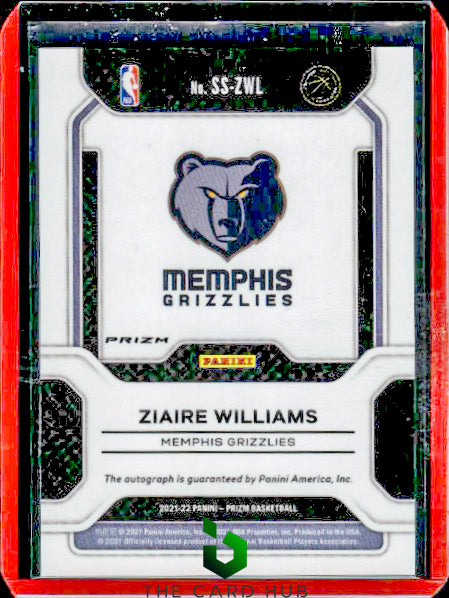 2021-22 Panini Prizm #SS-ZWL Ziaire Williams Sensational Signatures Choice RC