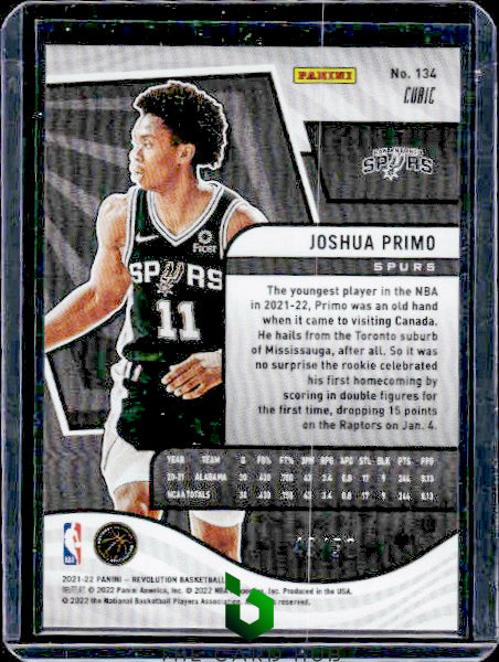 2021-22 Panini Revolution #134 Joshua Primo Cubic RC