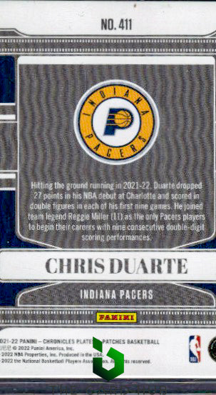 2021-22 Panini Chronicles #411 Chris Duarte Blue #/99 RC