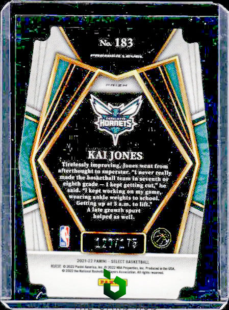 2021-22 Panini Select #183 Kai Jones Maroon Prizms Die Cut #/175 RC