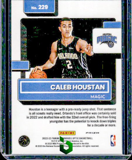 2022-23 Donruss Optic #229 Caleb Houstan Choice Red & Green RC