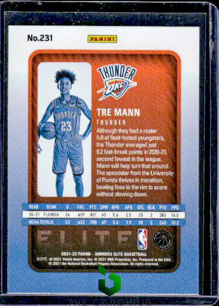 2021-22 Donruss Elite #231 Tre Mann Asia Hyper Red RC