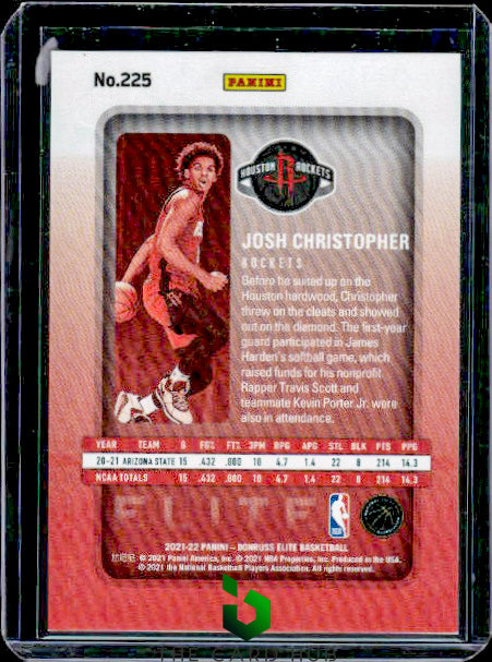 2021-22 Donruss Elite #225 Josh Christopher Orange RC