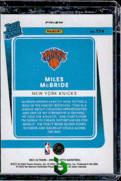 2021-22 Donruss Optic #174 Miles McBride Choice Prizm RC