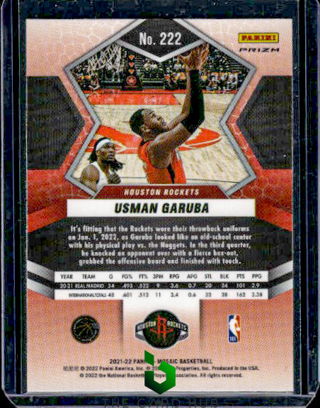 2021-22 Panini Mosaic #222 Usman Garuba Choice Red & Green RC