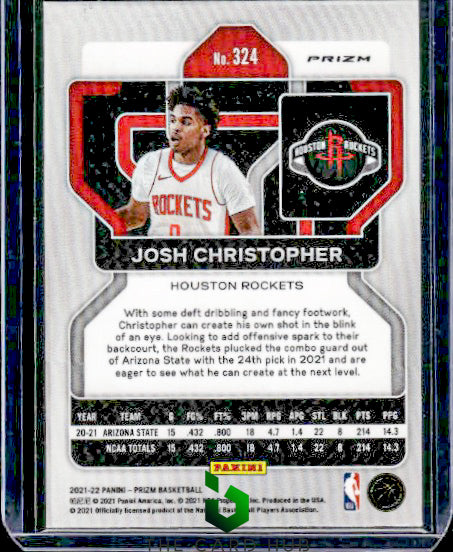 2021-22 Panini Prizm #324 Josh Christopher Fast Break RC