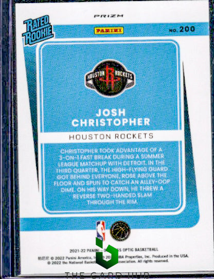 2021-22 Donruss Optic #200 Josh Christopher Choice Prizm RC