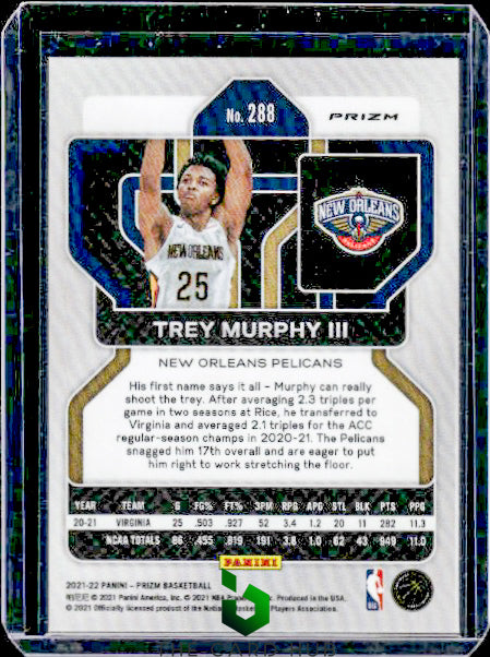 2021-22 Panini Prizm #288 Trey Murphy III Hyper RC