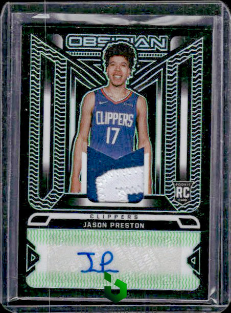 2021-22 Panini Obsidian #RJI-JPR Jason Preston Rookie Jersey Ink Green #/15 RC