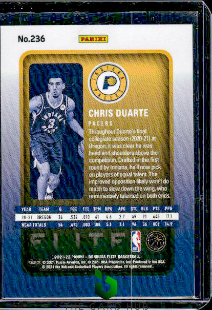 2021-22 Donruss Elite #236 Chris Duarte Orange #/210 RC