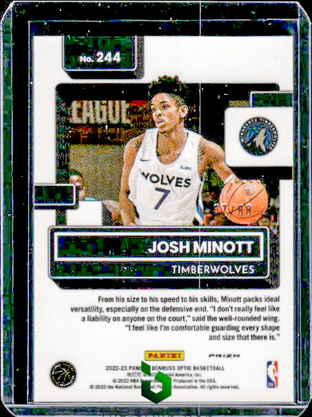 2022-23 Donruss Optic #244 Josh Minott Choice Red RC