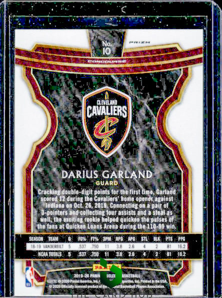 2019-20 Panini Select #10 Darius Garland Silver Prizms RC