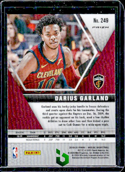 2019-20 Panini Mosaic #249 Darius Garland Red Wave Prizm RC