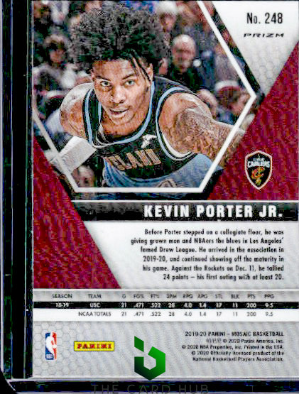 2019-20 Panini Mosaic #248 Kevin Porter Jr. Red Wave Prizm RC