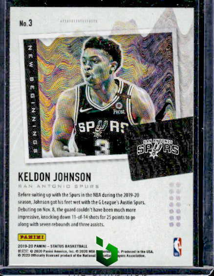 2019-20 Panini Status #3 Keldon Johnson New Beginnings Red RC