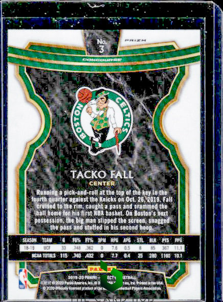 2019-20 Panini Select #3 Tacko Fall Silver Prizms RC