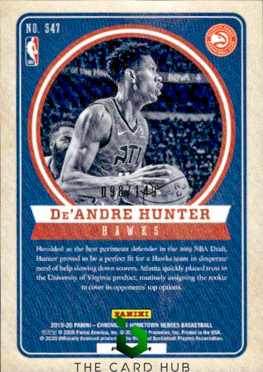 2019-20 Panini Chronicles #547 De'Andre Hunter Red #/149 RC