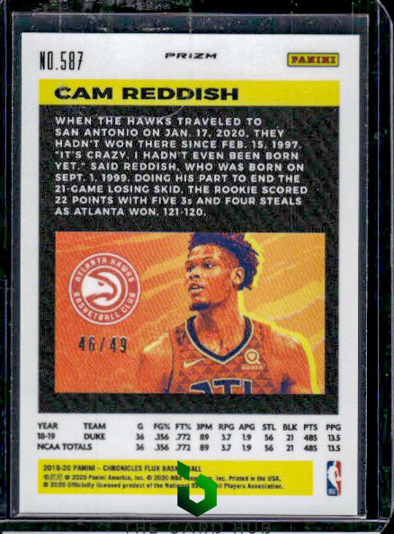 2019-20 Panini Chronicles #587 Cam Reddish Purple #/49 RC