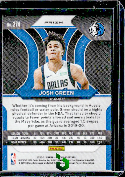 2020-21 Panini Prizm #274 Josh Green Silver Prizms RC