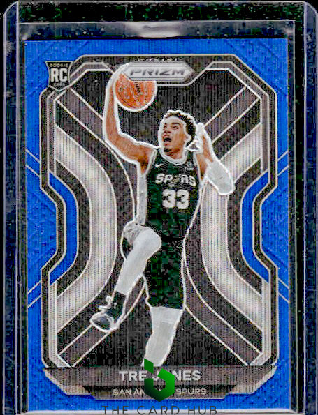 2020-21 Panini Prizm #291 Tre Jones Blue Wave Prizms RC