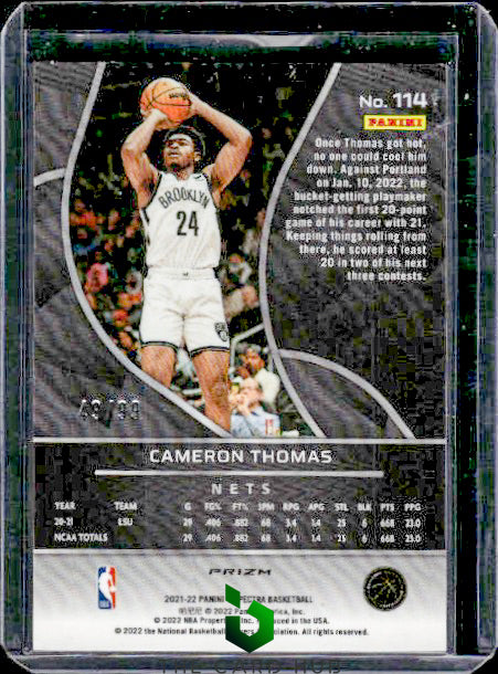 2021-22 Panini Spectra #114 Cameron Thomas Celestial #/99 RC