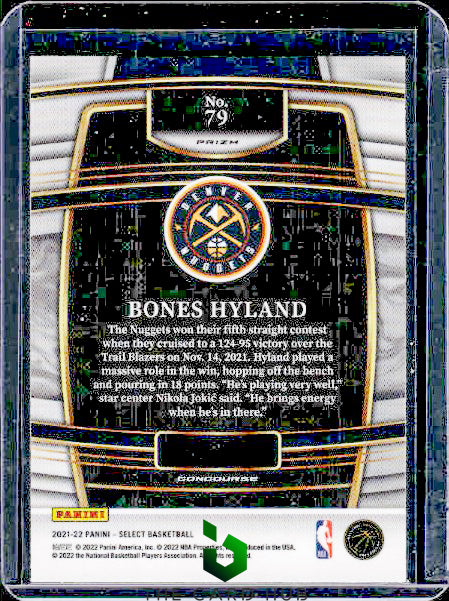 2021-22 Panini Select #79 Bones Hyland Tri-Color Prizms RC