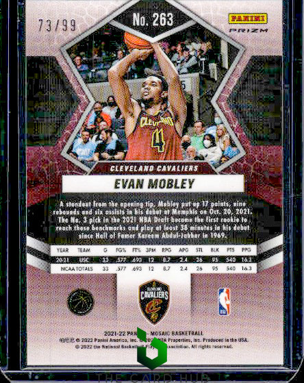 2021-22 Panini Mosaic #263 Evan Mobley Blue #/99 RC