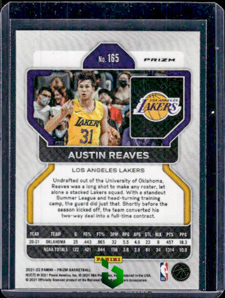 2021-22 Panini Prizm #165 Austin Reaves Silver RC