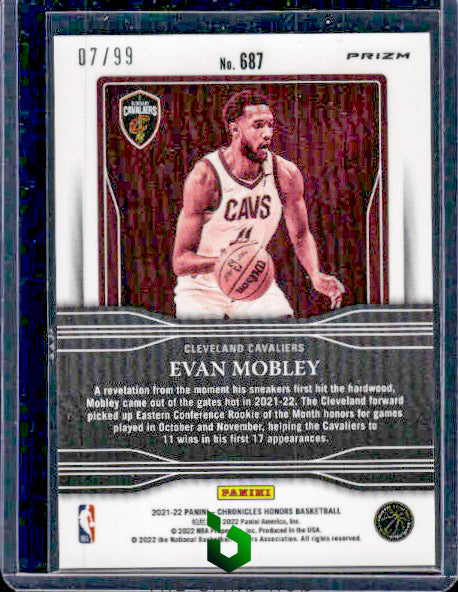 2021-22 Panini Chronicles #687 Evan Mobley Blue #/99 RC