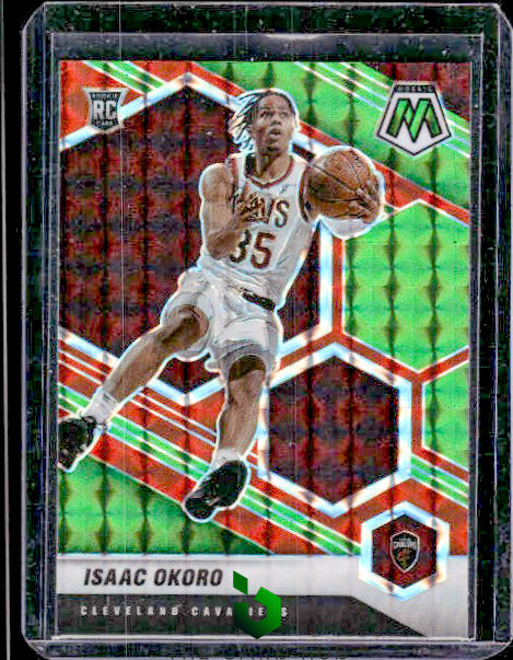 2020-21 Panini Mosaic #212 Isaac Okoro Mosaic Choice Red and Green RC