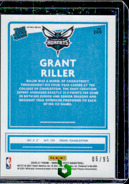 2020-21 Donruss Optic #200 Grant Riller Fast Break Purple #/95 RC