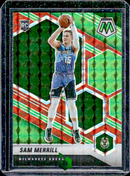 2020-21 Panini Mosaic #240 Sam Merrill Mosaic Choice Red and Green RC