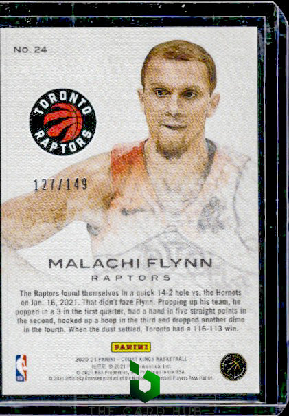 2020-21 Panini Court Kings #24 Malachi Flynn Works in Progress Ruby #/149 RC