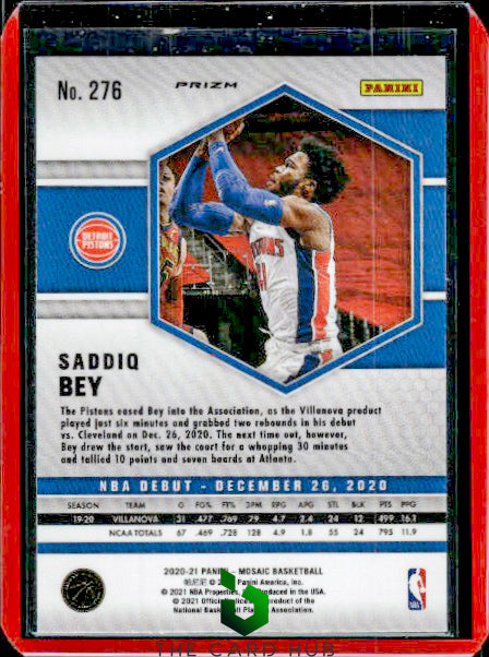 2020-21 Panini Mosaic #276 Saddiq Bey Mosaic Red Wave RC