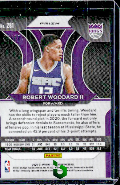 2020-21 Panini Prizm #281 Robert Woodard II Choice Red Prizms #/88 RC